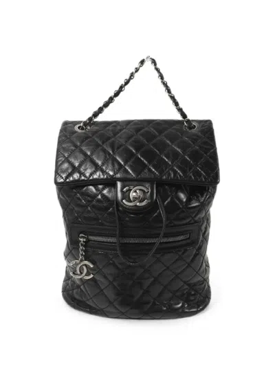 Pre-owned Chanel Cc Mountain Backpack In Black