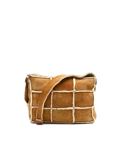 Pre-owned Chanel Cc Mouton Patchwork Bag In Brown