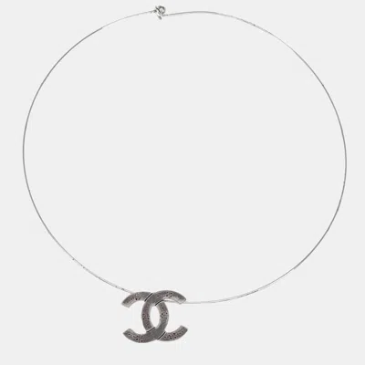 Pre-owned Chanel Cc Necklace Pendant Silver