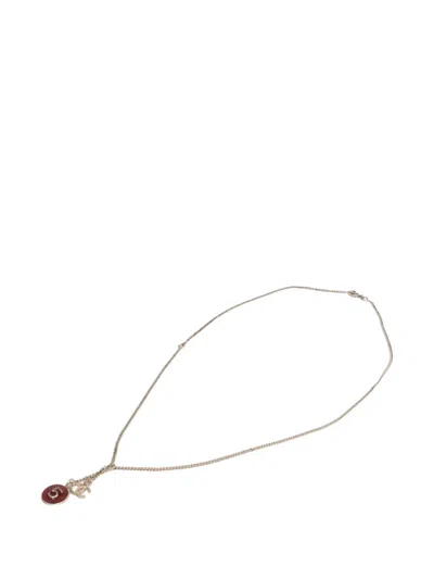 Pre-owned Chanel Cc No. 5 Pendant Necklace In Gold
