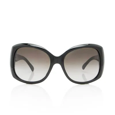 Pre-owned Chanel Cc Oversized Sunglasses In Black