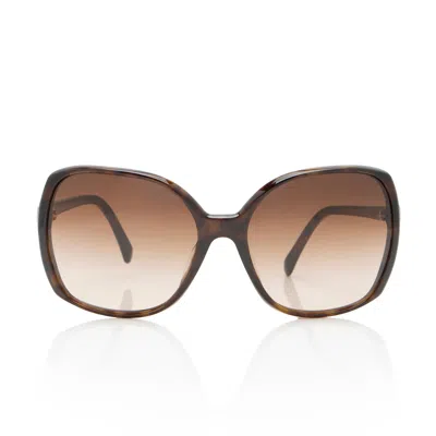 Pre-owned Chanel Cc Oversized Sunglasses In Brown
