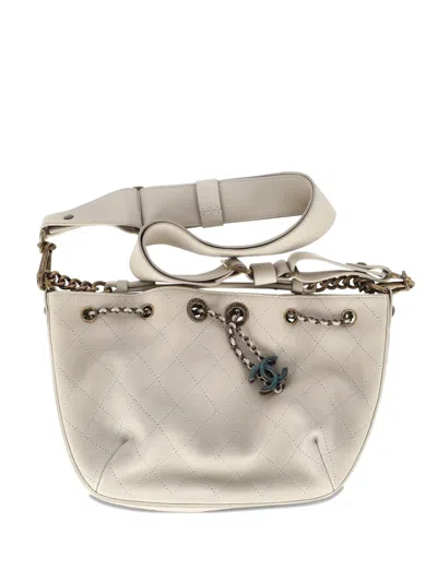 Pre-owned Chanel Cc Paris-rome Shoulder Bag In Neutral