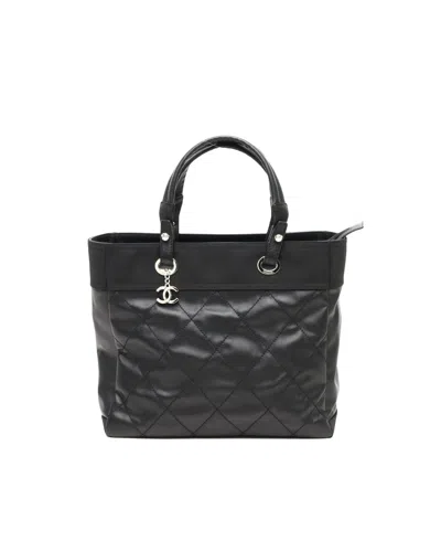Pre-owned Chanel Cc Paris-biarritz Tote Bag In Black