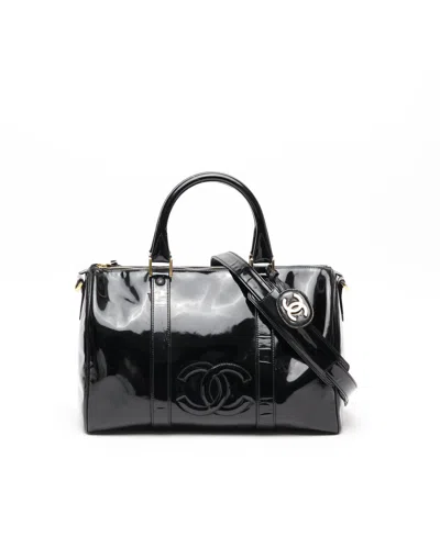 Pre-owned Chanel Cc Patent Weekend Bag