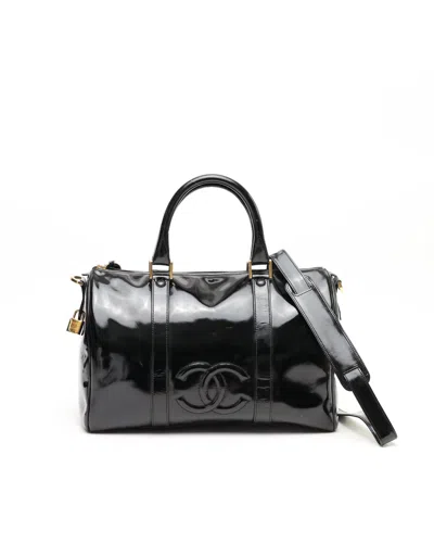 Pre-owned Chanel Cc Patent Weekend Bag