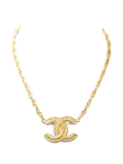 Pre-owned Chanel Cc Pendant Chain Necklace In Gold