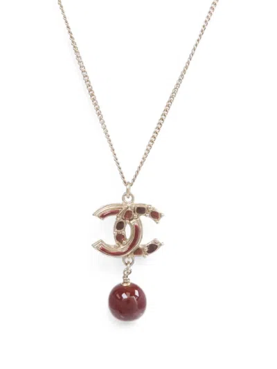 Pre-owned Chanel Cc Pendant Necklace In Gold