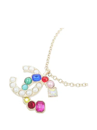 Pre-owned Chanel Cc Pendant Necklace In Gold