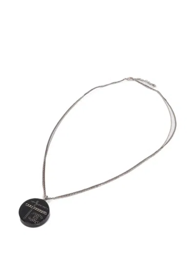 Pre-owned Chanel Cc Pendant Necklace In Silver