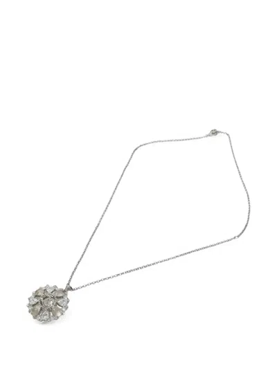 Pre-owned Chanel Cc Pendant Necklace In Silver