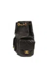 Chanel Cc Quilted Backpack In Black