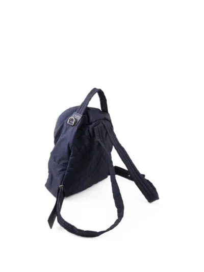 Pre-owned Chanel Cc Quilted Backpack In Blue