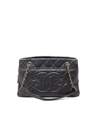 Chanel Cc Quilted Chain Bag In Black