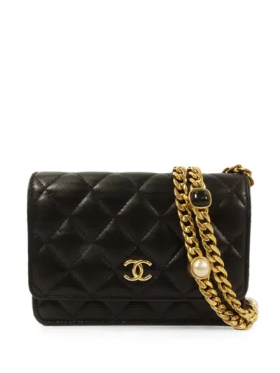 Pre-owned Chanel Cc Quilted Cross Body Bag In Black