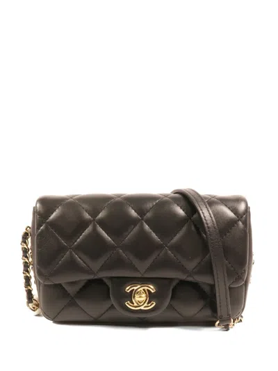 Pre-owned Chanel Cc Quilted Shoulder Bag In Black