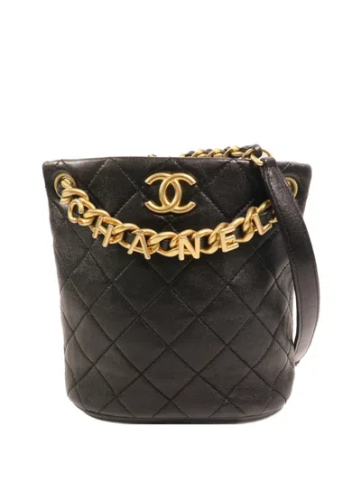 Pre-owned Chanel Cc Quilted Shoulder Bag In Black