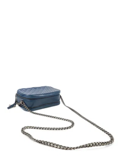 Pre-owned Chanel Cc Quilted Shoulder Bag In Blue