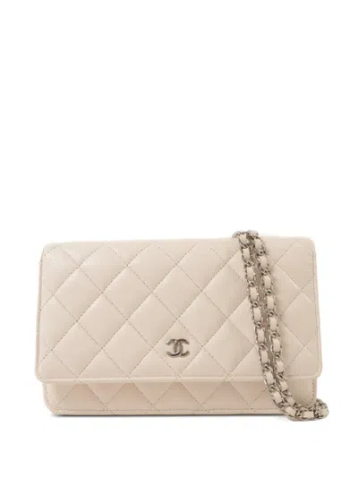 Pre-owned Chanel Cc Quilted Shoulder Bag In Neutrals