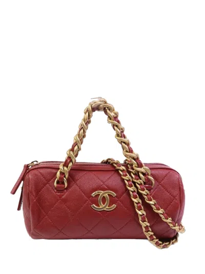 Pre-owned Chanel Cc Quilted Shoulder Bag In Red
