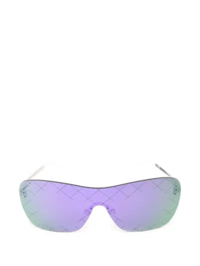 Pre-owned Chanel Cc Quilted Sunglasses In Purple