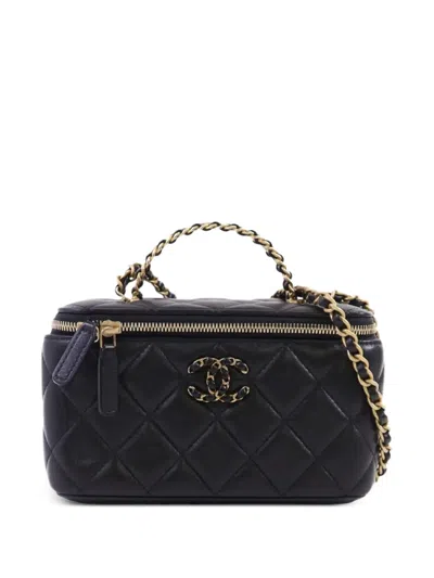Pre-owned Chanel Cc Quilted Tote Bag In Black