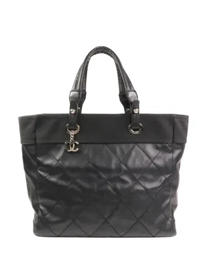 Pre-owned Chanel Cc Quilted Tote Bag In Black