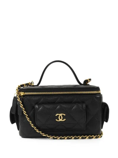 Pre-owned Chanel Cc Quilted Tote Bag In Black