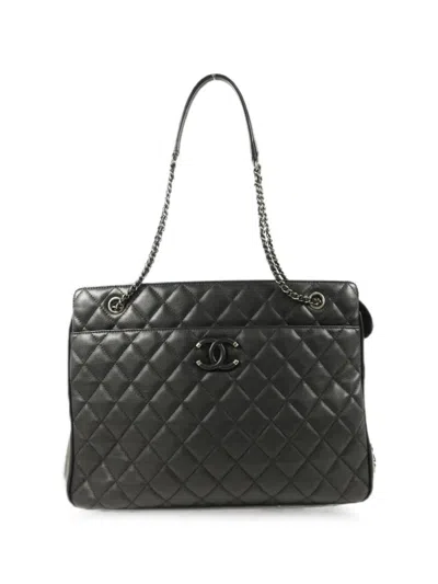 Pre-owned Chanel Cc Quilted Tote Bag In Black