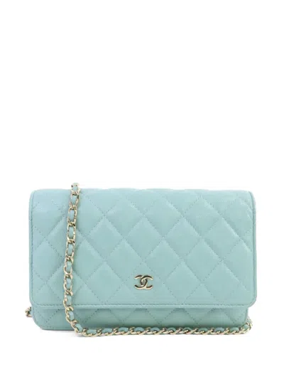 Pre-owned Chanel Cc Quilted Tote Bag In Blue