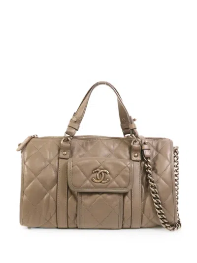 Pre-owned Chanel Cc Quilted Tote Bag In Neutral