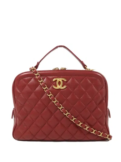 Pre-owned Chanel Cc Quilted Tote Bag In Red