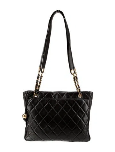 Pre-owned Chanel Cc Quilted Tote In Black