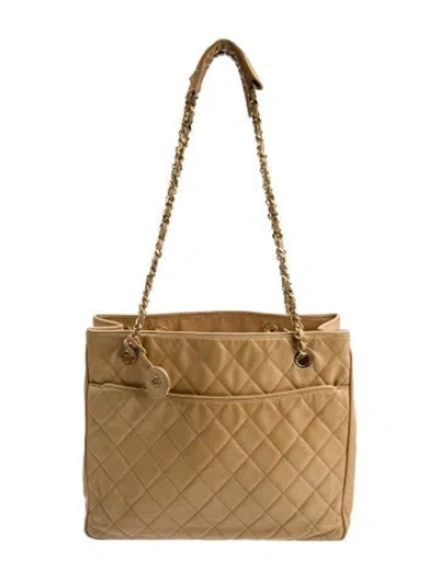 Pre-owned Chanel Cc Quilted Tote In Neutral