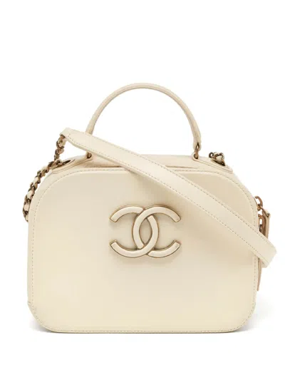 Pre-owned Chanel Cc Quilted Two-way Vanity Bag In Neutral