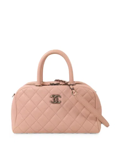 Pre-owned Chanel Cc Quilted Two-way Handbag In Pink