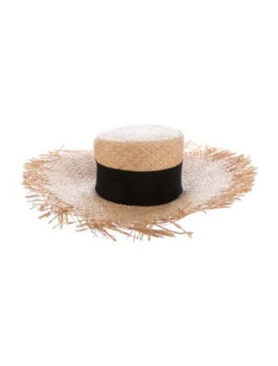 Pre-owned Chanel Cc Raffia Hat W/tags In Neutral