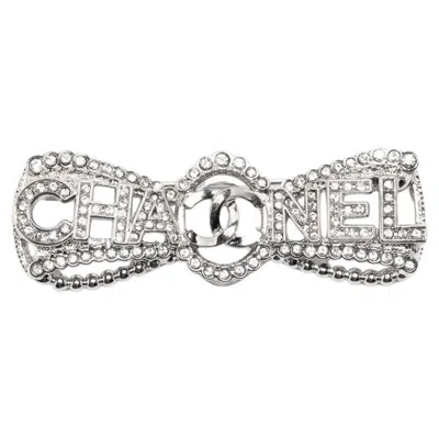 Pre-owned Chanel Cc Rhinestone-embellished Bow Brooch In Multiple