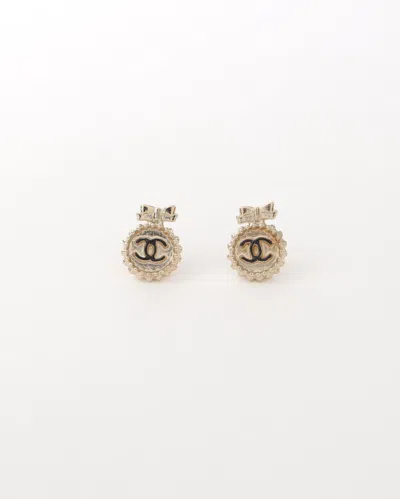 Pre-owned Chanel Cc Ribbon Earrings