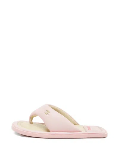 Pre-owned Chanel Cc Sandals In Pink