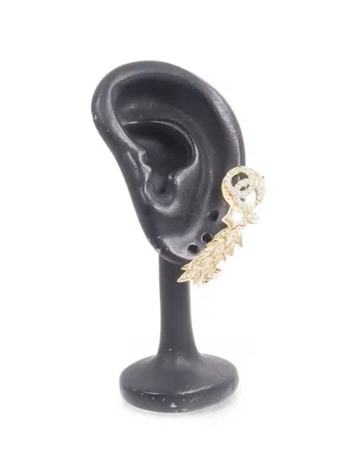Pre-owned Chanel Cc Shooting Star Ear Cuffs In Gold