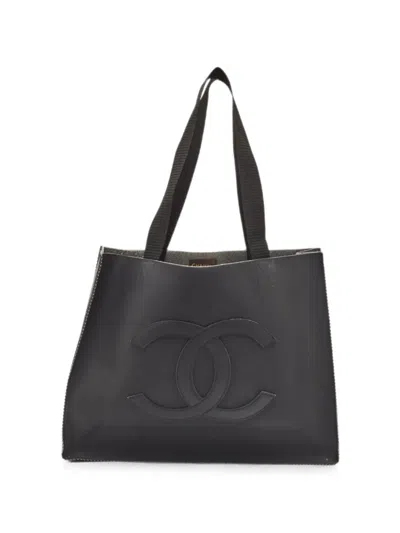 Pre-owned Chanel Cc Shopper Tote Bag In Black