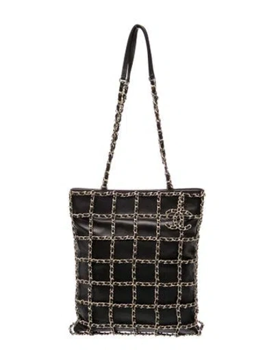 Pre-owned Chanel Cc Shopping Chain Tote In Black