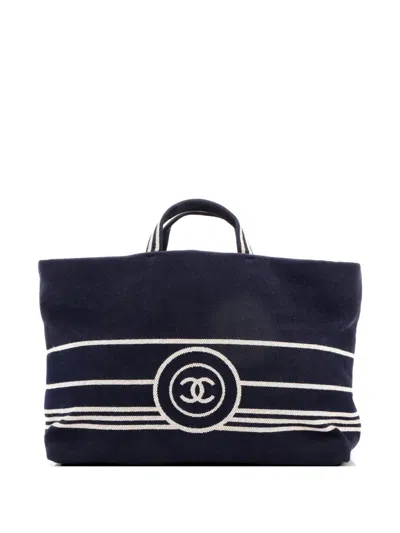 Pre-owned Chanel Cc Shopping Denim Xl Tote Bag In Blue