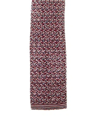 Pre-owned Chanel Cc Silk Knit Tie In Red