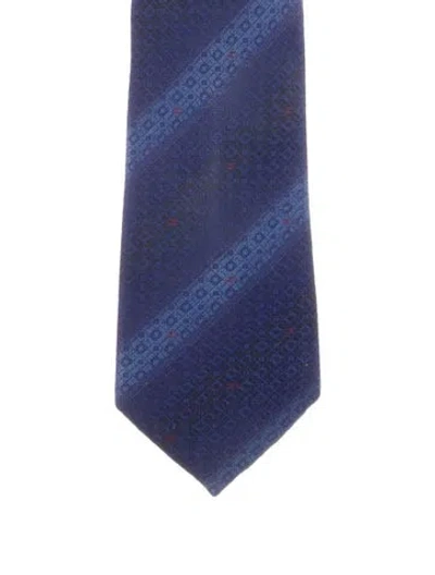 Pre-owned Chanel Cc Silk Tie In Blue