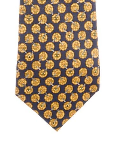 Pre-owned Chanel Cc Silk Tie In Blue