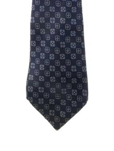 Pre-owned Chanel Cc Silk Tie In Blue