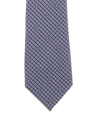 Pre-owned Chanel Cc Silk Tie In Blue