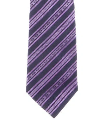 Pre-owned Chanel Cc Silk Tie In Purple